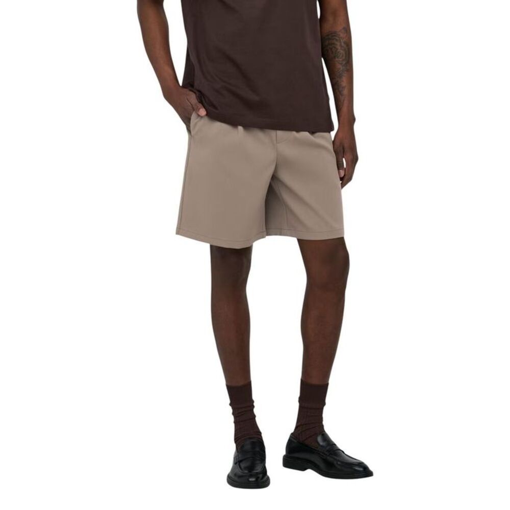 Only & Sons Beige Recycled Polyester Bermuda Men's Shorts